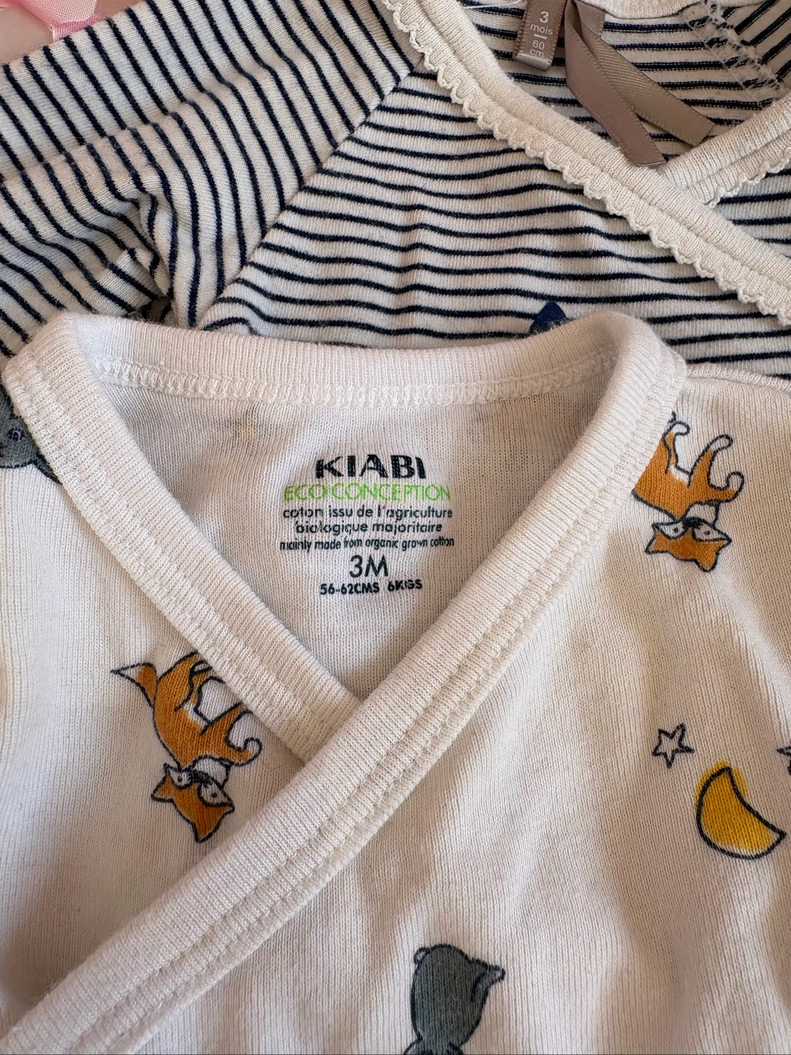 Lote de 5 bodies bebê menina 3 meses – Orchestra & cache-cœur – Excelente estado – photo 5